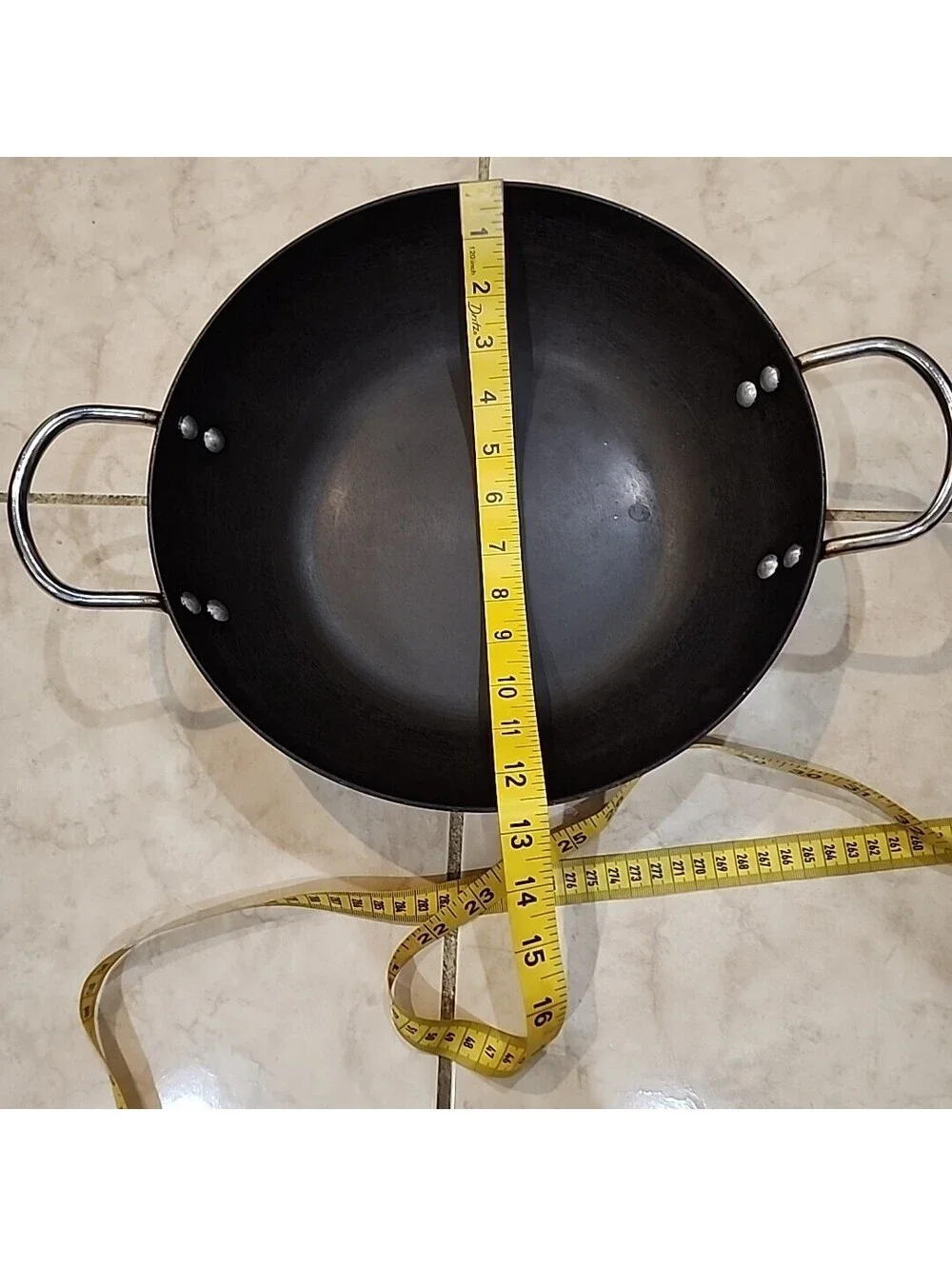 11.50Inch Carbon Steel Flat Bottom Wok SEASONED and Ready to Enjoy